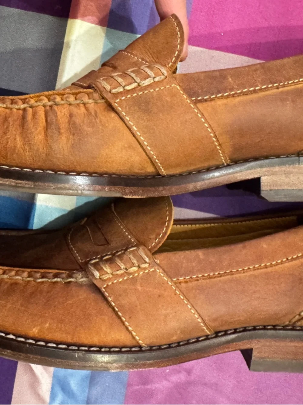 Leather Penny Loafers Moccasin Shoes Men 7.5 back to school Sperry Gold cup